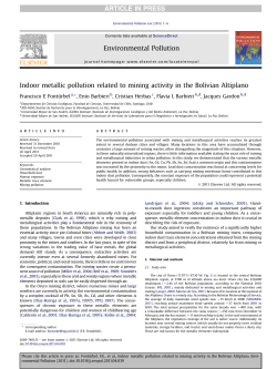 Indoor metallic pollution related to mining activity in the Bolivian