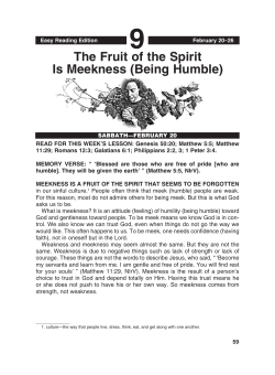 The Fruit of the Spirit Is Meekness (Being Humble)