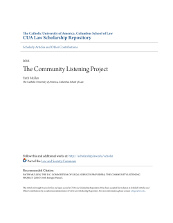 The Community Listening Project - CUA Law Scholarship Repository