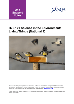H707 71 Science in the Environment: Living Things (National 1)