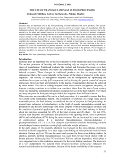 THE USE OF TRANSGLUTAMINASE IN FOOD PROCESSING