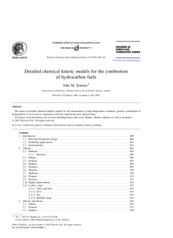 Detailed chemical kinetic models for the combustion of hydrocarbon