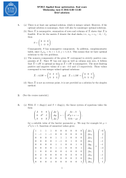 SF2812 Applied linear optimization, final exam Wednesday June 8