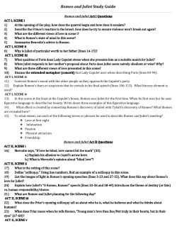 Romeo and Juliet ​Study Guide
