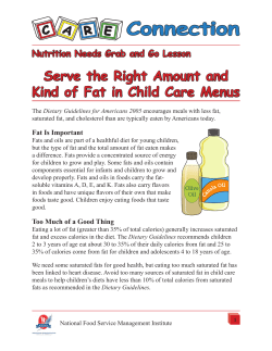 Serve the Right Amount and Kind of Fat in Child Care Menus