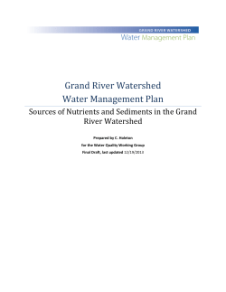 Source of Nutrients and Sediments in the Grand River Watershed