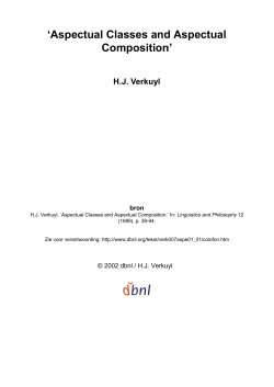 Aspectual Classes and Aspectual Composition