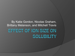 Effect of Ion Size on Solubility
