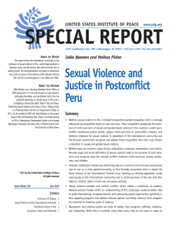 Sexual Violence and Justice in Postconflict Peru