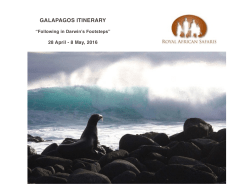 Detailed itinerary April 28 departure