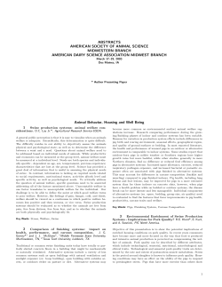 ABSTRACTS AMERICAN SOCIETY OF ANIMAL SCIENCE
