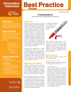 Creating Rubrics - Center for Educational Resources