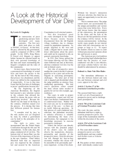 A Look at the Historical Development of Voir Dire