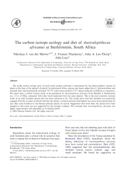 The carbon isotope ecology and diet of Australopithecus africanus at
