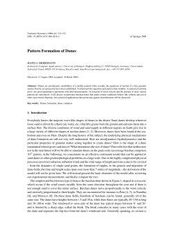 Pattern Formation of Dunes