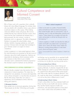 Cultural Competence and Informed Consent