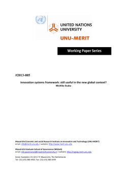 Innovation systems framework: still useful in the new - unu