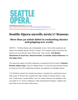 Seattle Opera unveils 2016/17 Season: