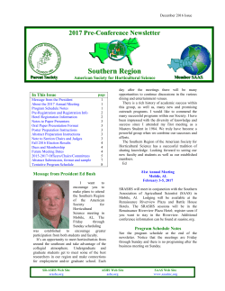 Horticulture Pre-Conference Newsletter