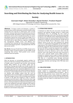 Searching and Distributing the Data for Analysing Health
