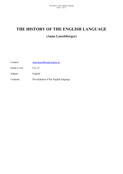 The History of the English Language