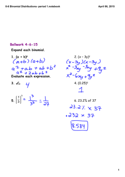 8-6 Binomial Distributions Day 1