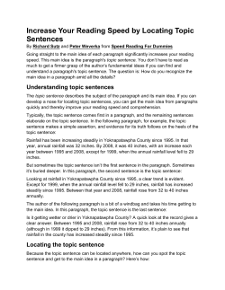 Increase Your Reading Speed by Locating Topic Sentences