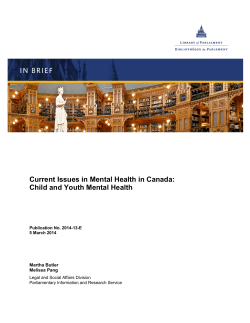 Current Issues in Mental Health in Canada