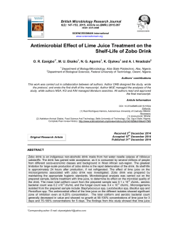 Antimicrobial Effect of Lime Juice Treatment on the Shelf