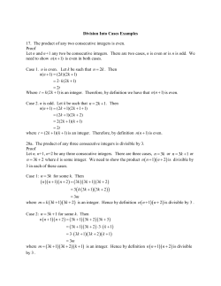 Division Into Cases Examples 17. The product of any two