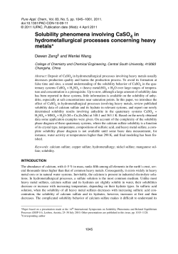 Solubility phenomena involving CaSO