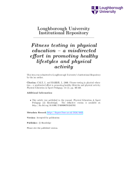 Fitness testing in physical education a misdirected e ort in promoting