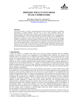 PRIMARY POLLUTANTS FROM PULSE COMBUSTORS