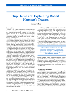 Top Hat`s Face: Explaining Robert Hanssen`s Treason