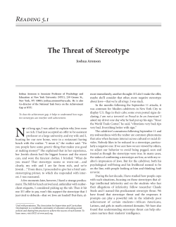 The Threat of Stereotype