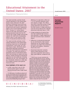 Educational Attainment in the United States: 2007