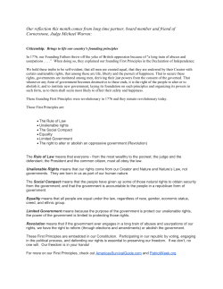 2015 Citizenship Reflection &ndash; Hon. Michael Warren