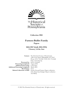 Furness-Bullitt Family - Historical Society of Pennsylvania