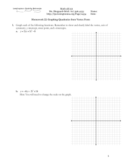 Homework 22 - Graphing Quadratics from Vertex Form
