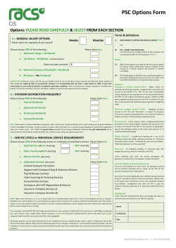 PSC Options Form