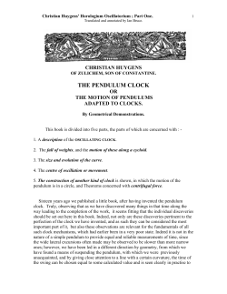 THE PENDULUM CLOCK
