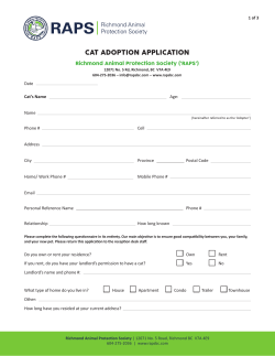 Cat Adoption Application - Richmond Animal Protection Society