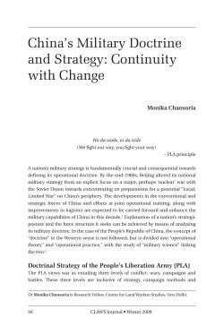 China`s Military Doctrine and Strategy: Continuity with Change