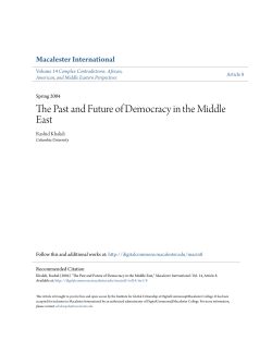 The Past and Future of Democracy in the Middle East
