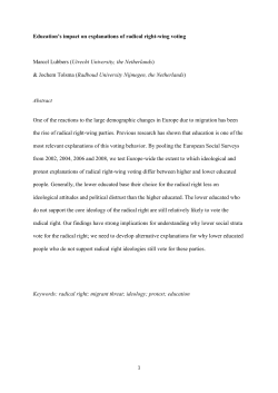 Education`s impact on explanations of far right-wing voting