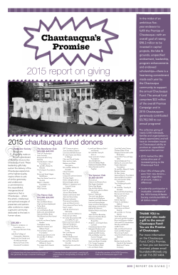 2015 report on giving - Chautauqua Institution