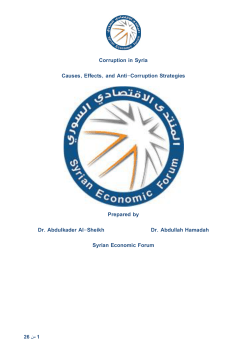 Corruption in Syria Causes, Effects, and Anti