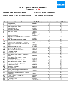 REACH &ndash; SVHC Customer Confirmation Substances 1 to 173