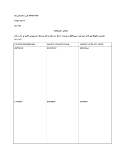 REGULAR GEOGRAPHY HW PAGE 96-97 Nb: YES Diffusion Chart