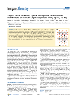 Single-Crystal Structures, Optical Absorptions, and